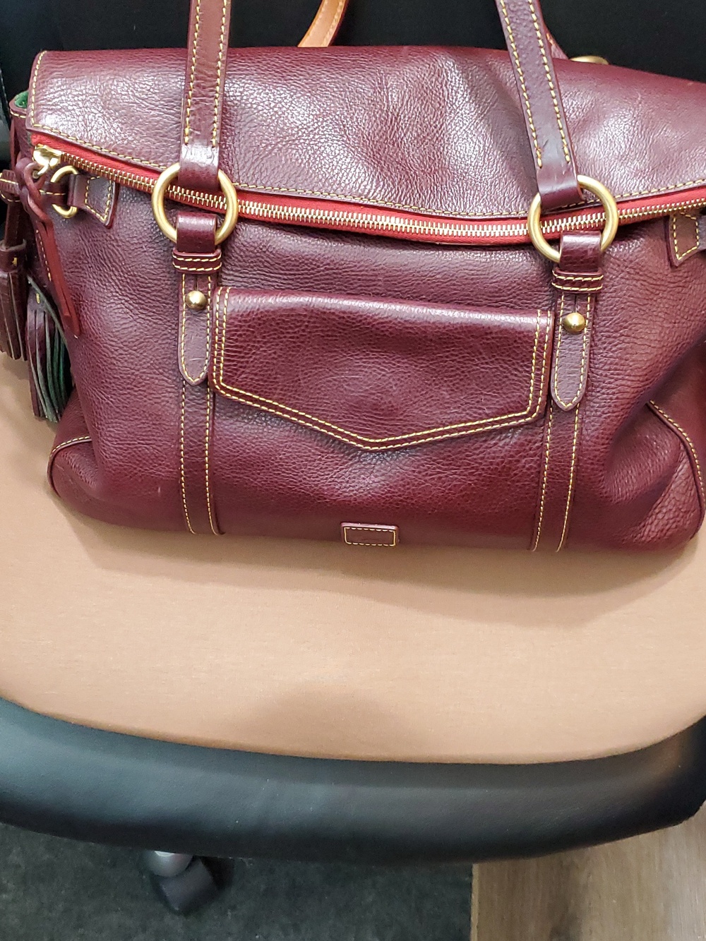 Dooney & Bourke Cognac Florentine Leather Smith Bag